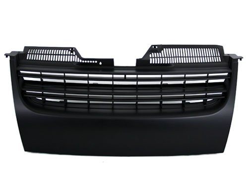 PROMOTORING For 06-09 Volkswagen Jetta MK5 Black Front Upper Badgeless Slat Grille w/Free Notch Filler (2006 2007 2008 2009)