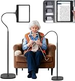 Large 5X Rechargeable Floor Magnifying Glass with Light and Stand 43 LED Floor...
