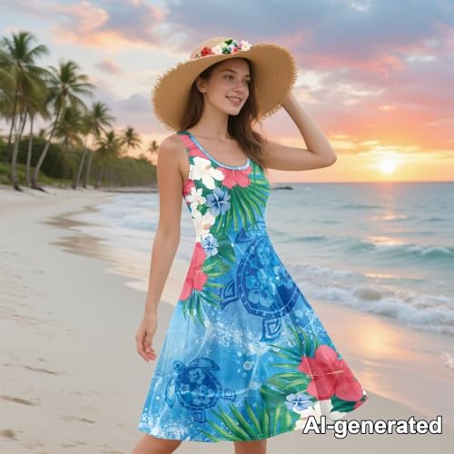Image of Hawaii Matching Couple Outfits Husband and Wife Clothing Fashionable Mens Casual Shirts Hawaii Dress with Soft Fabric
