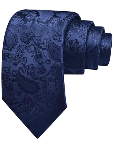Image of GUSLESON 3.15 inch(8cm) Fashion Paisley Ties Mens Woven Jacquard Necktie for Wedding