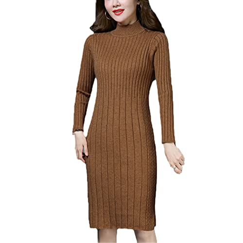 Robe en tricot contre le froid KEHAIOO avec col roulé chaud et confortable pour femme active