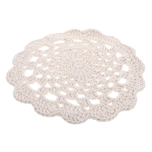GARVALON Cotton Crochet Round Doily Handmade Nordic Style Coasters for Table Decor Heat Insulation Placemat Multifunctional Cup Mat Elegant Decorative Lace Doilies