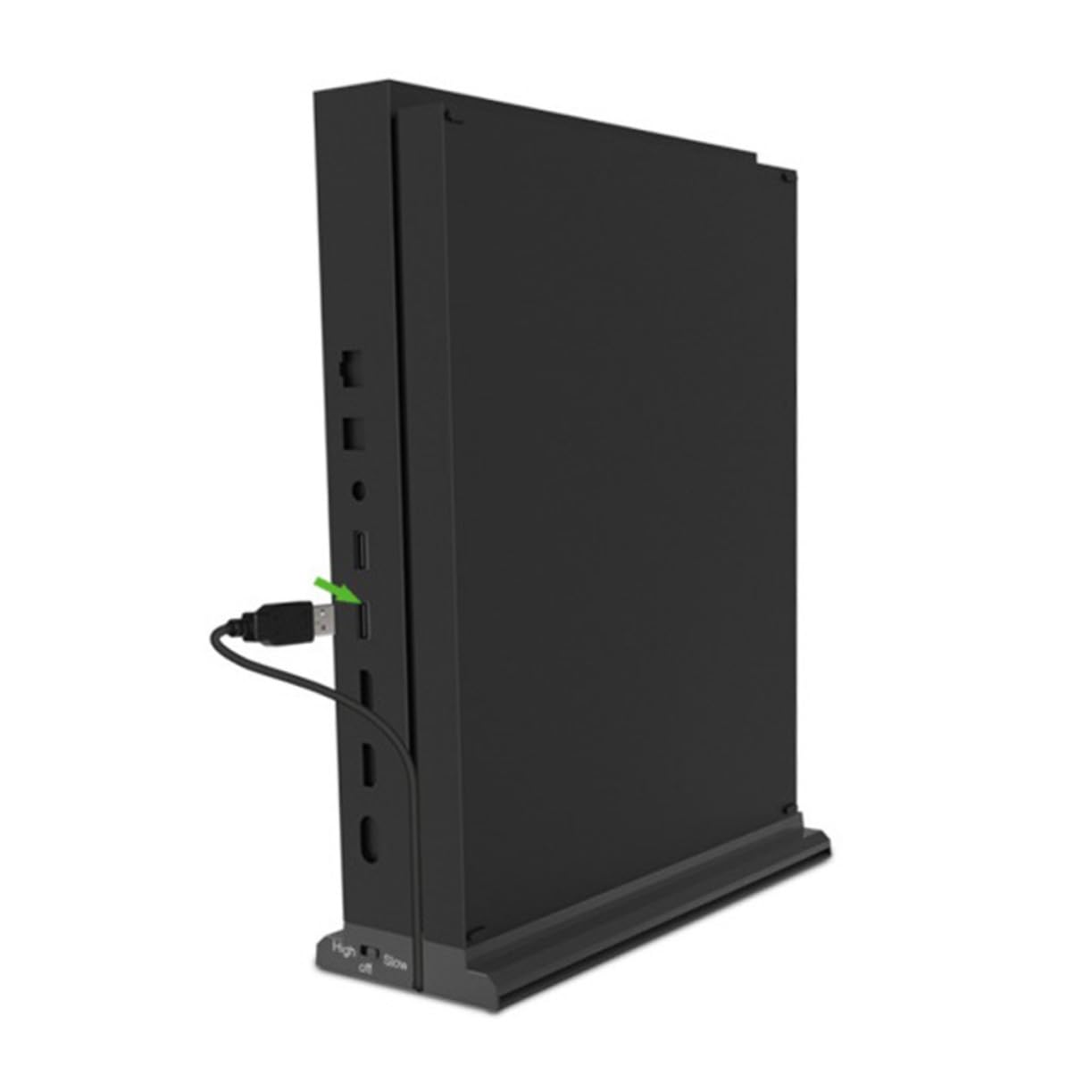 Soporte Vertical de Ventilación para Consola Ventilador de Refrigeración Base con Triple USB Compatible con One Negro