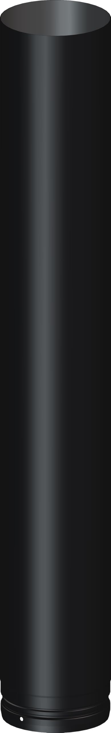 Stovemaestro Black Satin Matt 5" Inch X 1000Mm 125Mm Dia Budget Range Stove Flue Pipe Finish By