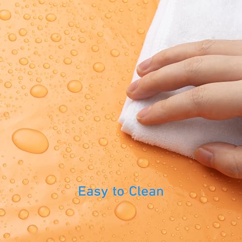 Image of EHZNZIE Orange Shower Curtain Liner 72x72, PEVA Waterproof Bath Curtain, No Chemical Smell, 3 Weighted Magnets, Durable with Rustproof Metal Grommets