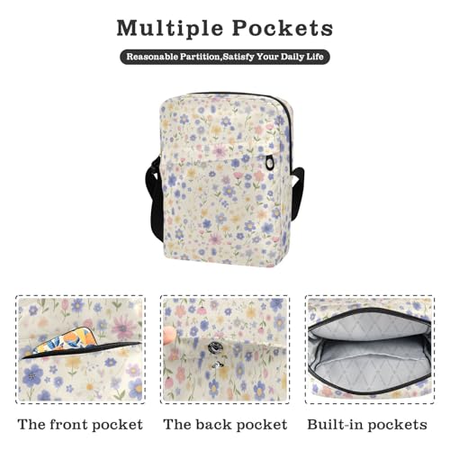 KLL Spring Fresh Flowers crossbody messenger bag Vegan Leather men's shoulder bag Casual Ladies Shoulder Handbags2