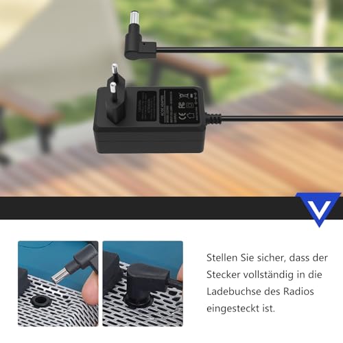 12V 2M ladegerät Netzteil kompatibel mit Makita Baustellen DMR 115 / DMR 114 Ladekabel, Ersatz für Original Steckernetzteil SE00000679 DAB Akku