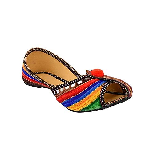 StepIndia Designer Ethnic Rajasthani Jaipuri Easy to wear Stylish Sandal Slipper Jutti Mojari Chappal Girls and Women Yellow