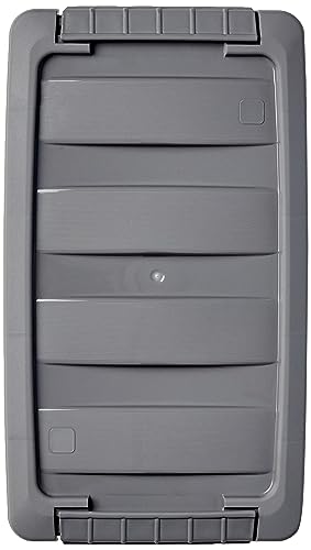 Amazon Basics Plastic Storage Containers with Secure Latching Lids, Stackable Organization Bins, Clear/Grey, 5 Quart, Set of 10 view 3