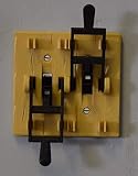 DUAL FRANKENSTEIN LIGHT SWITCH COVER PLATE FLIP HANDLE 3D PRINTED MADE IN USA PR78-2 (GOLD PLATE, BLACK HANDLES)
