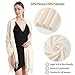 vimate Creme Pashmina Schal, Frauen Formale Hochzeit Pashmina Tücher und Wickel für Abendkleider (DE-Cream)