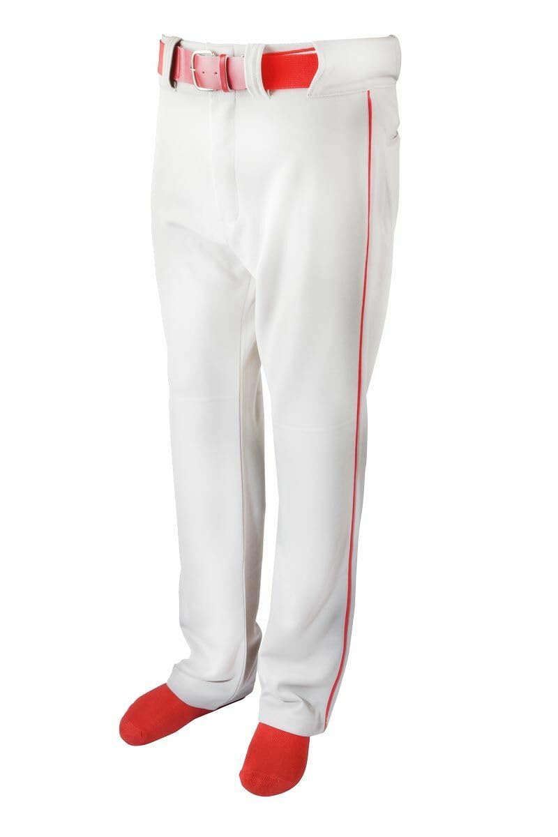 Martin Sports Youth Baseball Pants, White with Piping
