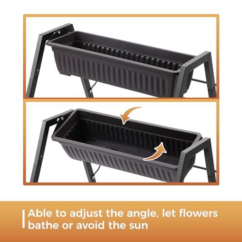 Raised Garden Planter Bed, Tiered Planter Stand with 5 Boxes (Brown), 26" Long*36.5" Wide*31" Tall, Good for Herbs, Flowers, or Vegetables in Patio Balcony Indoor Outdoor