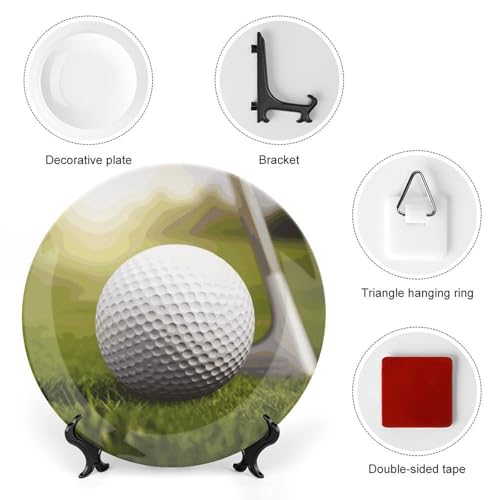 Plato decorativo de cerámica Golf Ball 7 pulgadas miniatura 3