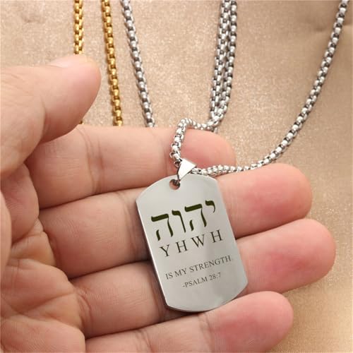 Hebrew YHVH YHWH Jehovah Names of God Pendant - Tetragrammaton Yahweh Blessed Prayers Necklace - Hebrew Yahweh Amulets Religious Jewelry for Men Women4