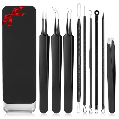 HairChrysm 9 PCS Blackhead Extraction Tool Kit, Blackhead Remover Tool Comedones Extractor Acne...