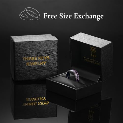 Image of THREE KEYS JEWELRY Tungsten Wedding Band Meteorite Inlay for Men Women