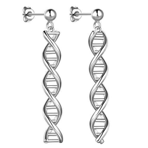 Juego de aretes y collar de ADN biológico con acabado brillante