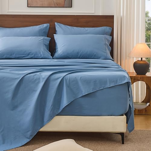 Image of Bedlifes 100% French Linen Queen Bedding Set - 18-24 inch Extra Deep, 4-Piece | Soft & Durable, Breathable & Cooling, Flax Linen Sheet, OEKO-TEX Certified, Moisture Wicking, Easy Care, Machine Washable