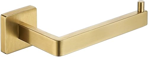JQK Soporte de papel higiénico dorado, dispensador de papel de seda de acero inoxidable 304 de 5 pulgadas de grosor de 0.031 in para baño, soporte