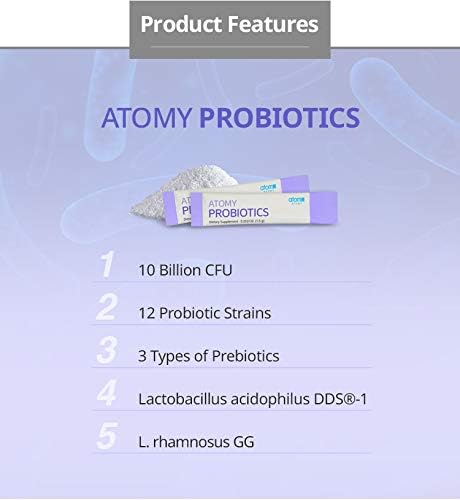 Miniatura 5 de Atomy Probiotics Suplemento dietético para el equilibrio digestivo y la salud, 60 paquetes