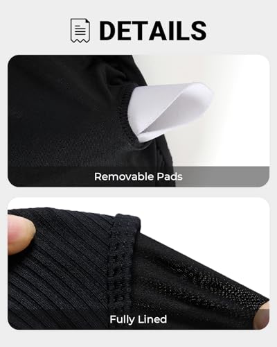 Daci Womens 2 Piece Tankini Swimsuits - Tummy Control Bathing Suit with Shorts V Wire Tankini Top Ribbed Swimwear4