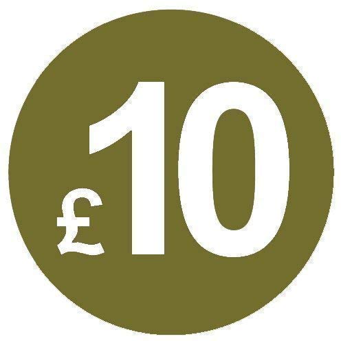 from 99p to £10 - Pack of 200 Gold 20mm Price Stickers/Sticky Labels - 40 Different Prices to Choose from (Gold £10)