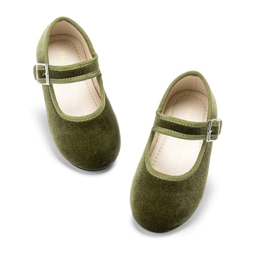 Image of PHIRAMIN Toddler Flower Girl Glitter Dress Shoes Little Girl Ballet Flats Bow Wedding Party