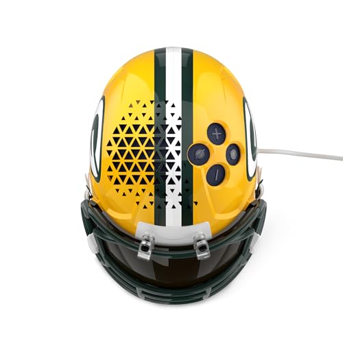 Image of NFL Echo Dot Bundle: Includes Echo Dot | Deep Sea Blue and Limited-Edition NFL Helmet Stand | Green Bay Packers