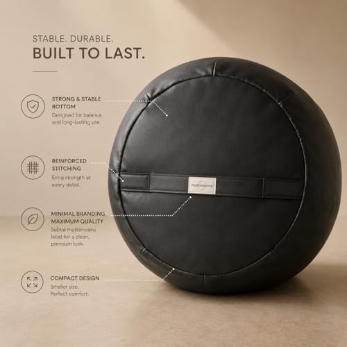Image of Mollismoons Premium 300 GSM Stretchable Faux Leather Bean Bag Cover Only (Without Beans),Bean Bag Chair for Adults & Kids, Gaming, Study, WFH, Indoor Outdoor,45x24Inch (Midnight Black)