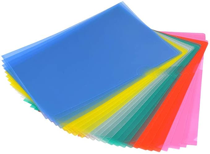 24 Pcs A4 Cut Flush Folders Plastic Top & Side Open Cut Flush File Document Wallet Folders A4 Sheet Protectors Report File Project Presentation Covers
