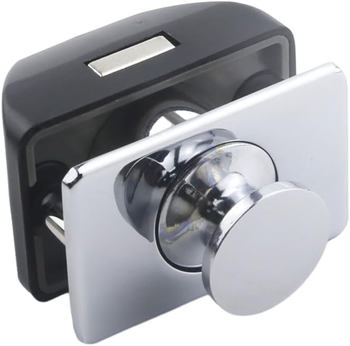 Square Push Button Catch Lock Cupboards, Cabinets, Caravans, Campers, Boats & Yachts – Zinc Alloy, 30mm Cut-Out, Chrome/Nickel Finish, Keyless Latch(Chrome)