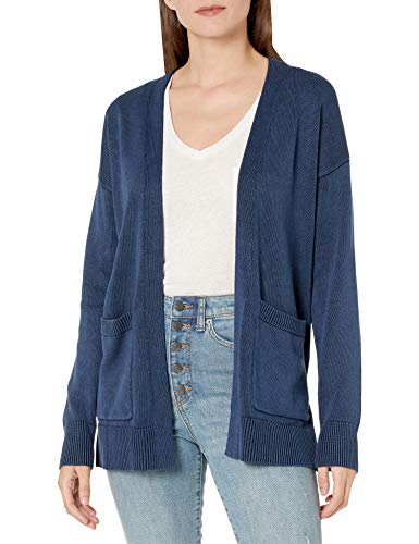 Amazon Brand - Goodthreads Women's Mineral Wash Open Cardigan Sweater, Navy, XX-Large