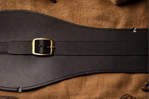 Image of Genuine Leather Motorcycle Tank Strap with Pouch Compatible with Royal Enfield Hunter 350 (Black)