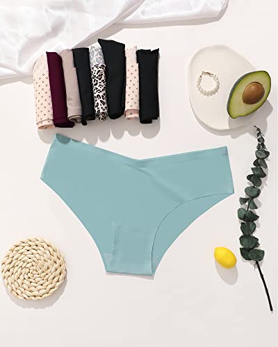 Image of Women's Seamless Bikini Panties Soft Stretch Invisibles Briefs No Show Hipster Underwear cheeky 9 pack XS-L