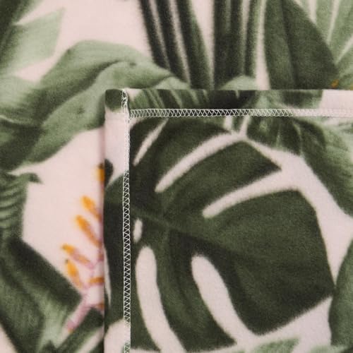 Dreamscene Fleece Blanket Tropical Print Throw, Ultra Soft Warm and Comfortable Throw Blanket for Living Room Bedroom, 100% Polyester - Easy Care, For Bed and Couch Throw, Green - Cosy Home Interiors Dreamscene Fleece Blanket Tropical Print Throw, Ultra Soft Warm and Comfortable Throw Blanket for Living Room Bedroom, 100% Polyester - Easy Care, For Bed and Couch Throw, Green - Image 4
