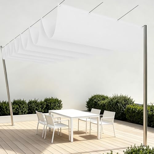 Voile d'ombrage rectangle pour jardin et terrasse blanche 540cm
