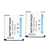 Batterie Rechargeable for appareil photo D LI88 DB L80 1200mAh, Compatible avec Sanyo, VPC CG10 DMX CG11 VPC CG100 VPC CG102 for Pentax P70 H90 W90 WS80(2 Pcs Battery)