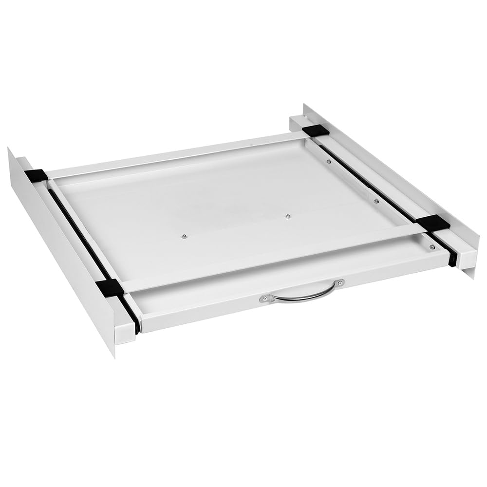 Marco de conexión de acero para lavadora y secadora, marco intermedio con placa extensible, máx. 10 kg, accesorio universal para lavadora, accesorio para secadora para cesta de la ropa (60 x 60 cm),