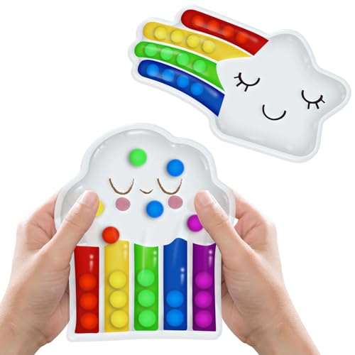 Aragallant Juguetes Sensoriales, 2pcs Juguetes Autismo, Juguetes Antiestrés para Calmar a los Autistas, Juguetes Táctiles Regalos para Niños para TDAH y Autismo (Arcoíris)