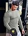 JMIERR Mens Shirts 2025 Casual Crewneck Muscle Slim Fitted Workout Gym Athletic T-Shirts Fall Fashion Long Sleeve Shirt for Men, US40(M), Grey