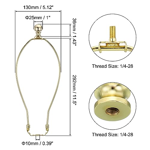 PATIKIL 11.5 Inch Lamp Harp Kit with Finial, 1 Set Detachable Shade Bracket Holder - Image 2