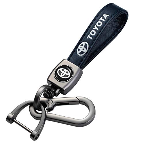 HGGH Car Logo Keychain Replacement for Toyota Key Chain Accessories Keyring with Logo,Genuine Leather Key Chain Keyring Family Present for Man and Woman