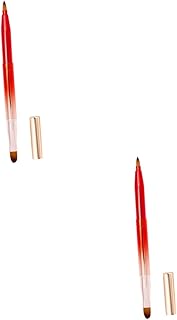 Beavorty 2Pcs Mini Pincel De Maquiagem Para Viagem Aplicadores De Sombra Pincel De Maquiagem 2 Em 1 Aplicador De Lábios Pincel De Brilho De Batom Aplicador De Batom Pincel De Batom