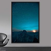 Framed Canvas Wall Art Beautiful Landscape Canvas Prints Home Artwork Decoration for Living Room,Bedroom - 16x24 inches