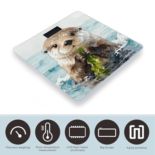 Báscula digital corporal con pantalla LCD y base antideslizante miniatura 3