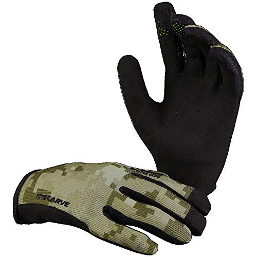 IXS Unisex Ergonomic Preformed Slip-On Touch-Screen Carve Cycling Gloves, Camel Camo, XX-Large