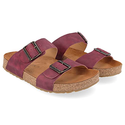Image of HAFLINGER Andrea Elegant Leather Sandals with Rubber Sole and Cork Latex Footbed Unisex