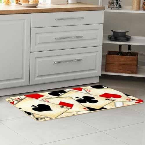 Tapete de cocina de 2 piezas lavable con diseño de cartas antiguas 7
