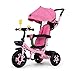 GYF Triciclo, Pedale Regolabile Multi-Funzione Triciclo bidirezionale Seduto Design, Il Bambino Esterno Triciclo, 3 Colori, 90x90x58cm (Color : Pink)